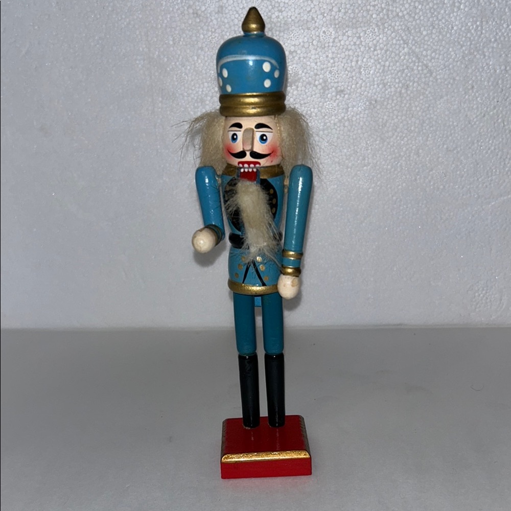 Blue Nutcracker Soldier Figurine Christmas Holiday Decor